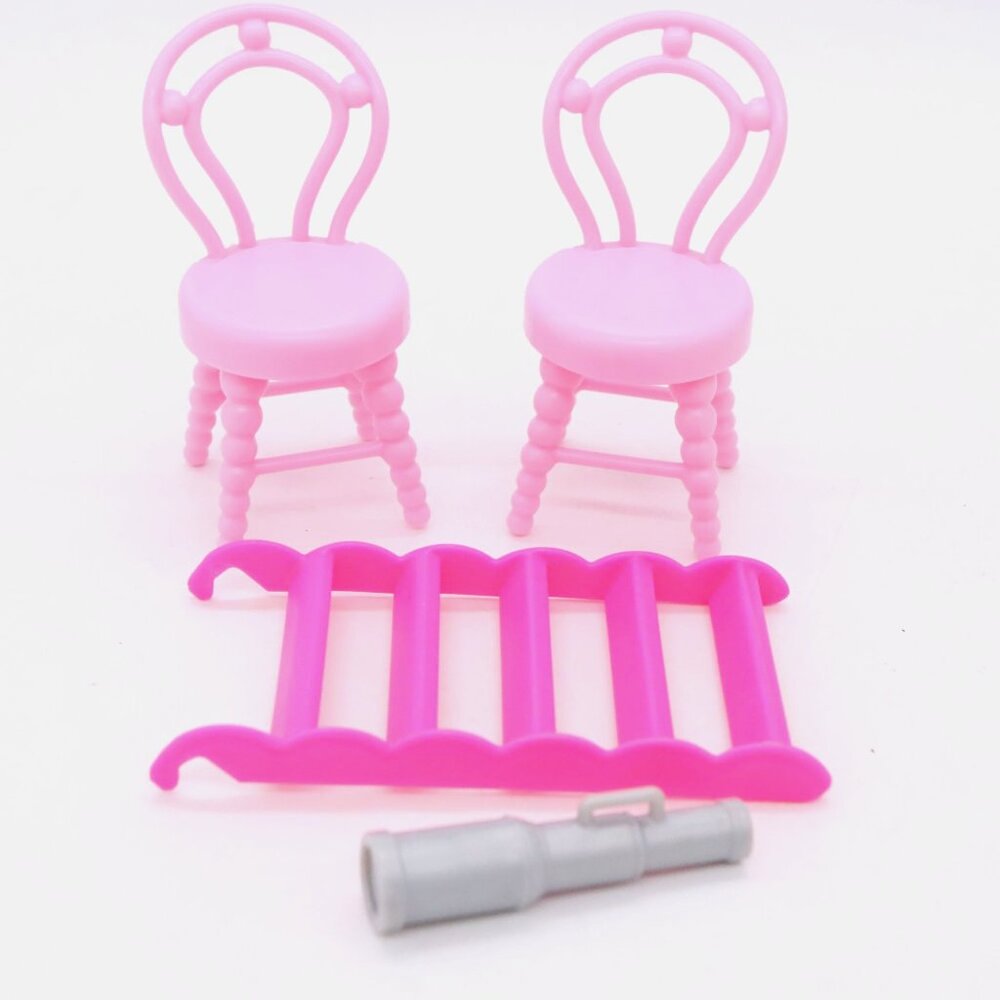 Barbie Club Chelsea Treehouse Replacement Parts - Ladder Chairs Telescope